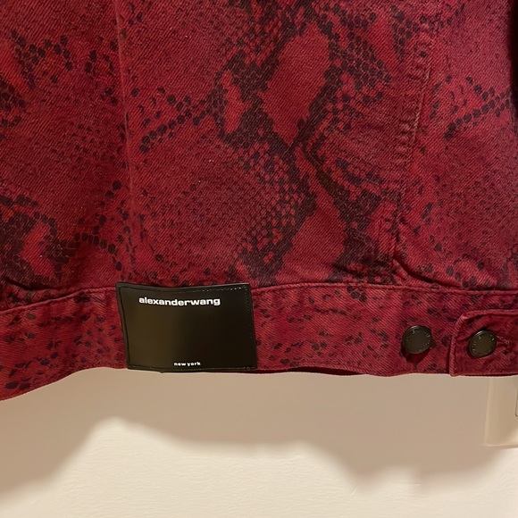 Alexander Wang Game Red Snakeskin Denim Jacket - Picture 5 of 5